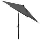 Garden Parasol with LEDs and Steel Pole Anthracite 2x3 m 313788