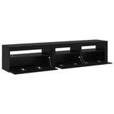 TV Cabinet 2 pcs Black Oak 195 x 35 x 40 cm Engineered Wood 3332494