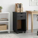 Rolling Cabinet Grey 34 x 39 x 65.5 cm Solid Pine Wood 42028354