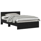 Bed Frame Black Oak 193 x 125 x 70 cm Engineered Wood 3376062