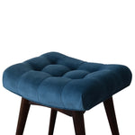 Mini Teal Velvet Curved Bench IN1764