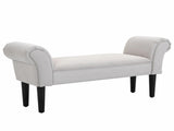 Small-sized Bed End Side Chaise Lounge Sofa Window Seat Arm Bench Wooden Leg Fabric Cover T3398P329490