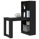 Desk with Shelf Black Oak 122 x 67 x 145 cm Engineered Wood 3337258
