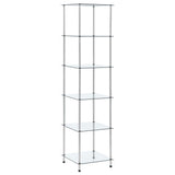 6-Tier Shelf Transparent 40x40x160 cm Tempered Glass 249507