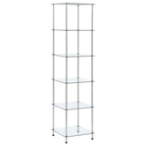 6-Tier Shelf Transparent 40x40x160 cm Tempered Glass 249507