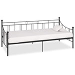284669 DayBed Frame without Mattress Black Metal 90x200 cm