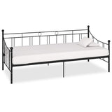 284669 DayBed Frame without Mattress Black Metal 90x200 cm
