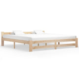 Bed Frame Natural Wood Solid pine wood, Plywood Double Durable 321997