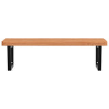 Basin Shelf Wall Mounted Steel and Solid Wood Beech 3302531