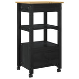 Kitchen Trolley MONZA Black 48 x 40 x 88.5 cm Solid Pine Wood 42027033