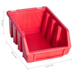 ZNTS 136 Piece Storage Bin Kit with Wall Panels Red and Black 150815