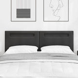 LED Headboard Black 144 cm Faux Leather 42007301