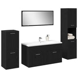 Bathroom Furniture Set 4 pcs Black Oak 30 x 30 x 130 cm 3334363