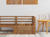 Outdoor Corner Sofa Solid Acacia Wood Natural 63 x 63 x 73 cm 900499