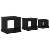 Coffee Table 3 pcs Black Oak Engineered Wood 881452