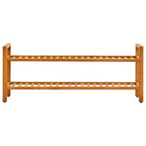 Shoe Rack Solid Oak Wood Compact Shoe Rack Rectangular Rustic 331748