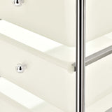 4-Drawer Mobile Storage Trolley White Plastic 320399