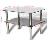 ZNTS Coffee Table Glass 2 Tiers 240341