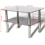 ZNTS Coffee Table Glass 2 Tiers 240341