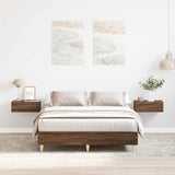 Bed Frame No Mattress Brown Oak 140x190 cm Engineered Wood 861063
