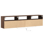 TV Wall Cabinet with LED Brown Oak 180x31x45 cm 3307946