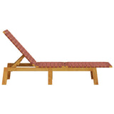 Sun Loungers 2 pcs Red Solid Wood Acacia and Fabric 3214211
