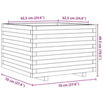ZNTS Garden Planter 70x70x49.5 cm Solid Wood Pine 847363