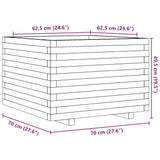 Garden Planter White 70x70x49.5 cm Solid Wood Pine 847364