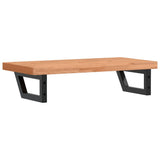 Basin Shelf Wall Mounted Steel and Solid Wood Beech 3302375