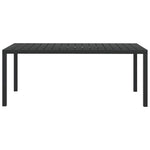 Garden Table Black 185x90x74 cm Aluminium and WPC 42792