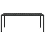 Garden Table Black 185x90x74 cm Aluminium and WPC 42792