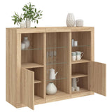 Sideboards with LED Lights 3 pcs Sonoma Oak Engineered Wood 3209123