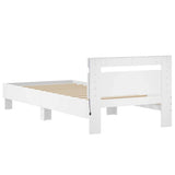 Bed Frame without Mattress with LED Lights White 75x190 cm Small Single 838750