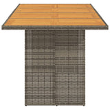 Garden Table with Acacia Wood Top Grey 190x80x74 cm Poly Rattan 365310
