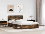 Bed Frame with Drawer Smoked Oak 120 x 200 cm Engineer Wood 3412613