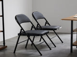 4pcs Elegant Foldable Iron & PVC Chairs for Convention & Exhibition Black 41844164