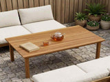Table Top 110 x 55 x 3.5 cm Rectangular Solid Teak Wood Natural 42033158