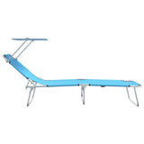 Sun Lounger Folding 2 pcs Bright Blue 58 x 188 x 77cm Polyester 42003065
