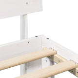 Bed Frame with Headboard White 140 x 200 cm Solid Pine Wood 872651