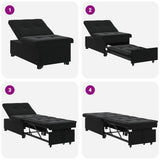 Sofa Bed Black 194 x 67 x 82 cm Velvet 42008600