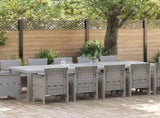 Garden Dining Set 13 pcs Light grey Poly rattan 3378628