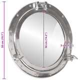 Porthole Mirror Wall Hanging 50 cm Aluminium and Glass 357850