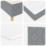 Box Spring Bed with Headboard Light grey 180 x 200 cm Fabric 3339714