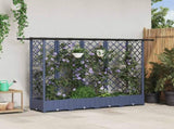 Raised Bed with Trellis and Roof Grey 202.5 x 40 x 121 cm PP 42032571