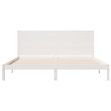 Extra Long Bed Frame without Mattress White 200x210 cm Solid Wood 3309278