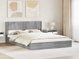 Bed Frame with Storage and Headboard Grey Sonoma 140 x 200 cm 3414382