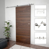 Sliding Door Hardware Kit 183 cm Stainless Steel Silver 142825