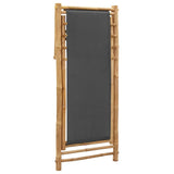Deck Chair Dark Grey Bamboo and Canvas Standard 313018