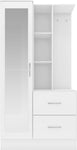 ZNTS Nevada Mirrored Open Shelf Wardrobe 100-101-146