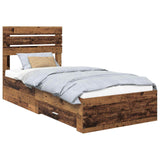 Bed Frame with Drawer with Headboard Manual Engineered Wood 3411689